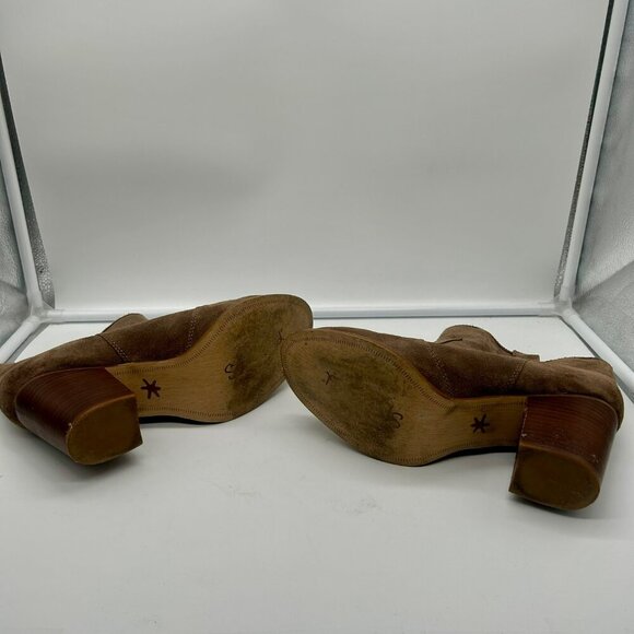 Splendid Lakota Suede Leather Boots Women 11 Brown Taupe Stack Heel Western - Picture 13 of 15